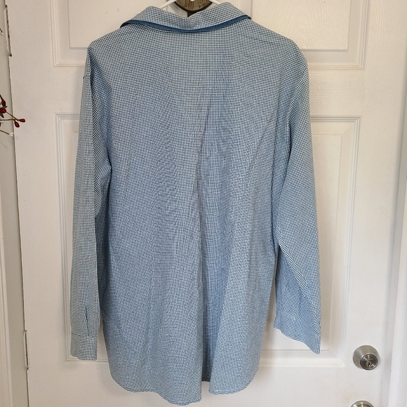 Capacity Woman's Long Sleeve Winter motif Blouse, Size: 1X Color: Blue - Picture 11 of 13